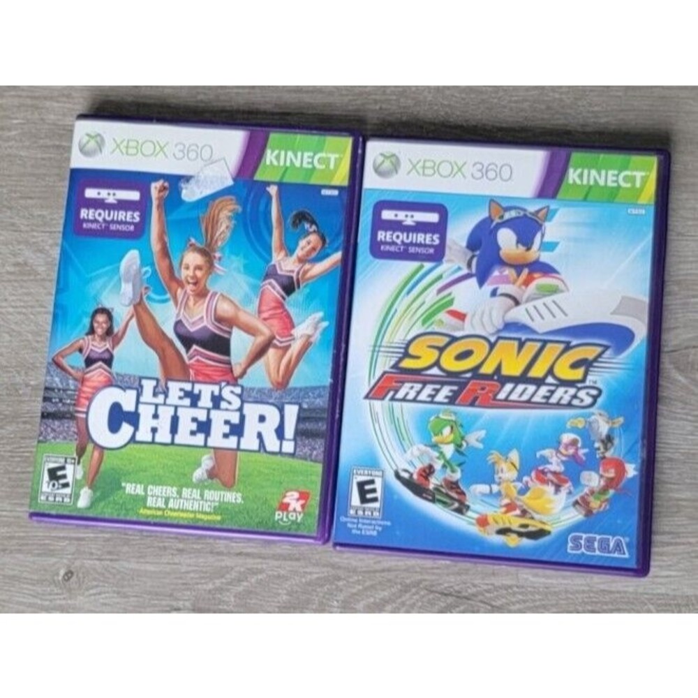 Sonic Free Riders, Lets Cheer bundle Kinect Games - Tested / Working